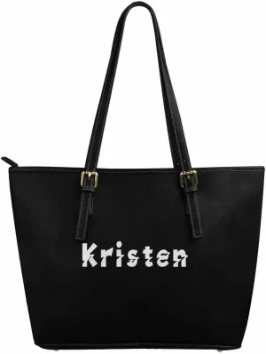DIYKST Personalized Custom Tote Bag for Women PU Leather with Logo Photo Text Gift Shoulder Bag Handbag for Shopping Work