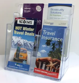 DL Brochure Holder 4 Compartments - 2 Tier x 2 Wide