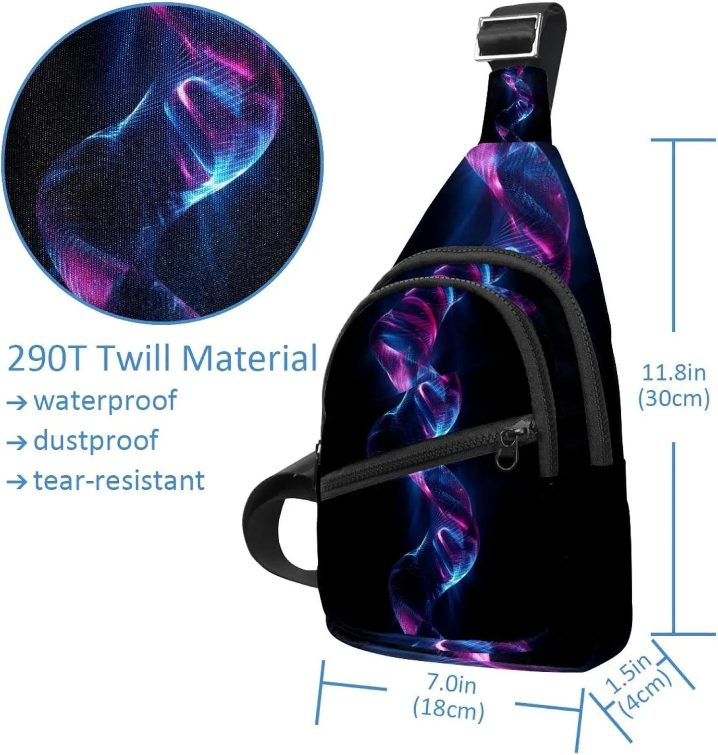 dna helix (3) Small Crossbody Sling Backpack Bag for Women Men