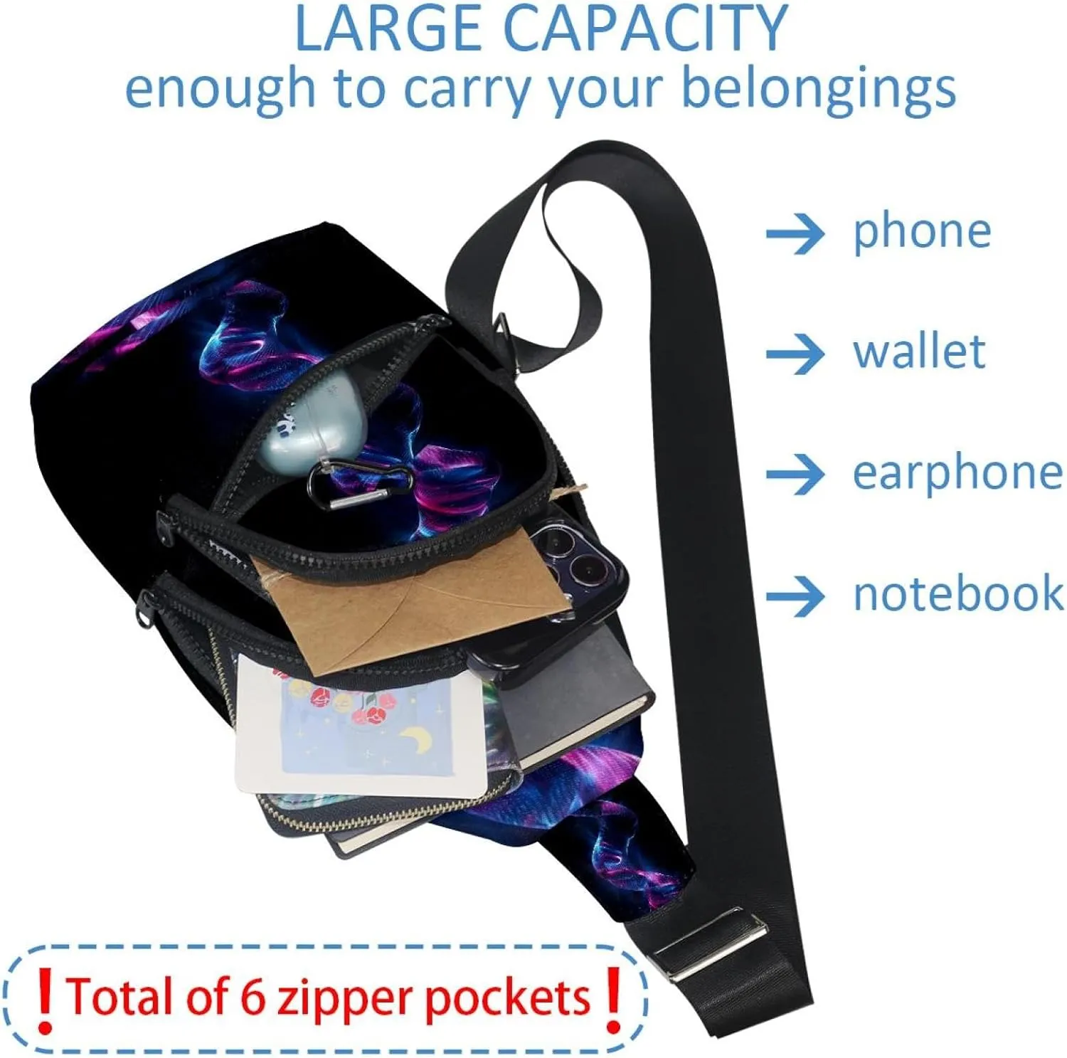 dna helix (3) Small Crossbody Sling Backpack Bag for Women Men