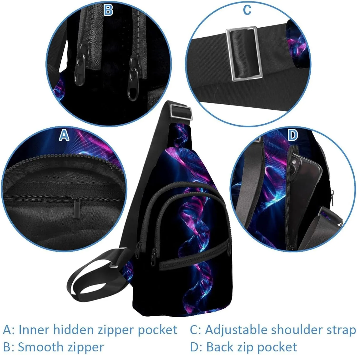dna helix (3) Small Crossbody Sling Backpack Bag for Women Men