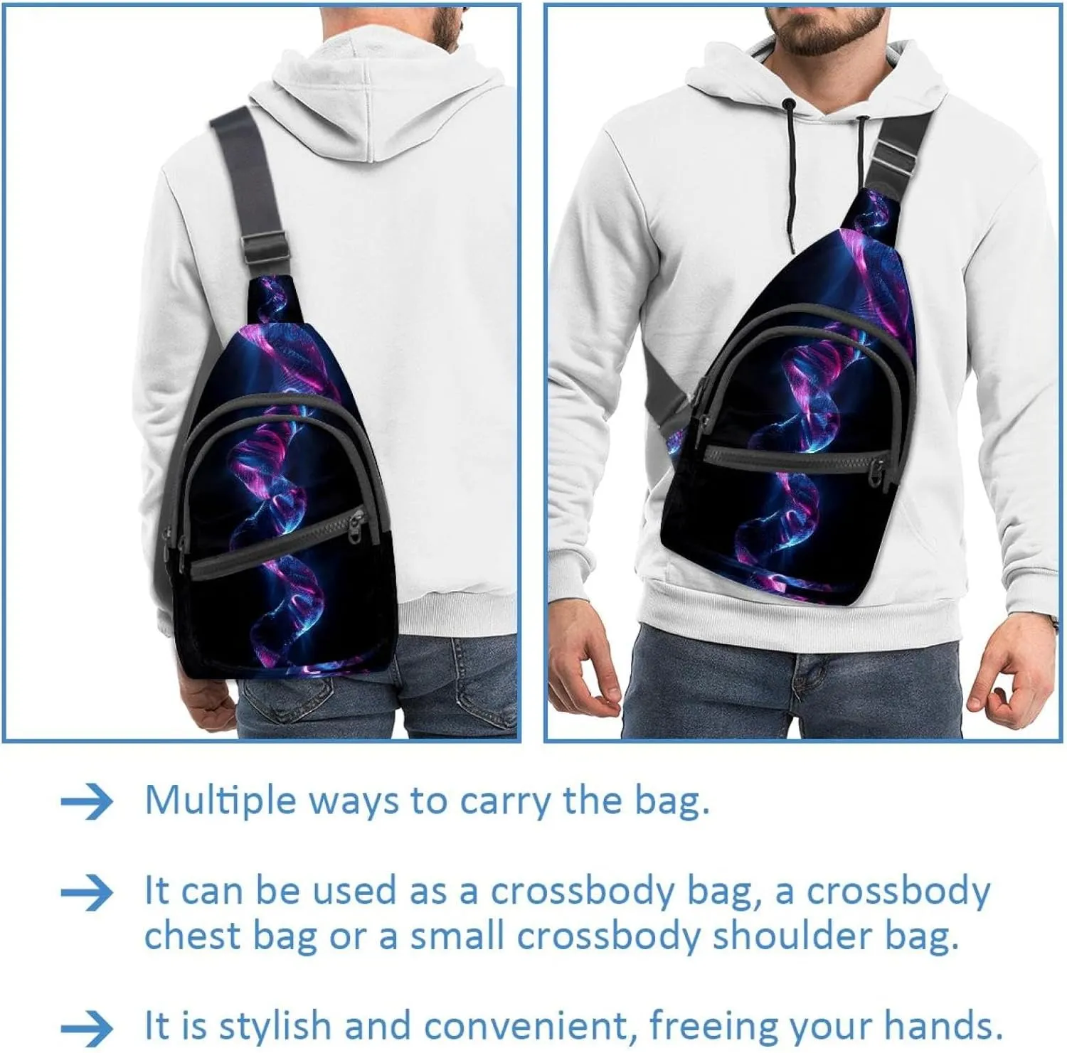 dna helix (3) Small Crossbody Sling Backpack Bag for Women Men