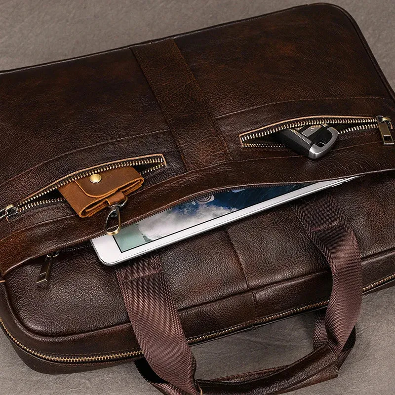 Doctors Briefcase Business and Office Laptop Bag Genuine Leather