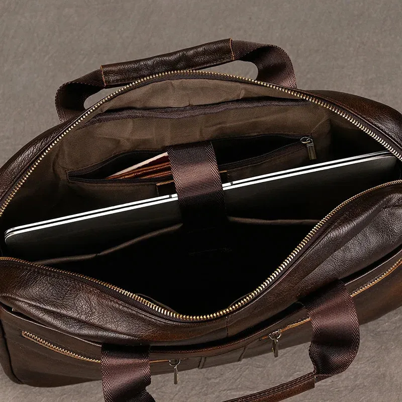 Doctors Briefcase Business and Office Laptop Bag Genuine Leather