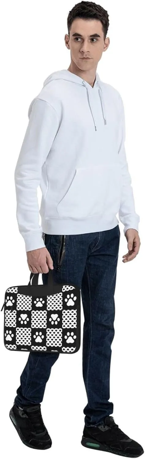 Dog Paw Seamless Pattern Laptop Bag Classic Slim Briefcase Messenger Bag, Spacious, Ergonomic