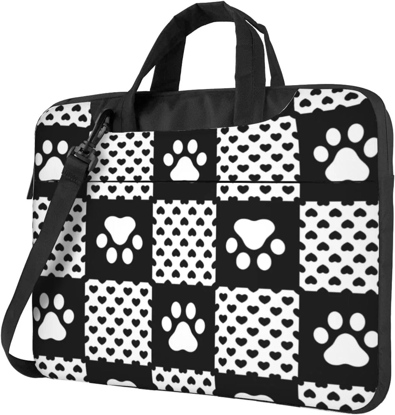 Dog Paw Seamless Pattern Laptop Bag Classic Slim Briefcase Messenger Bag, Spacious, Ergonomic