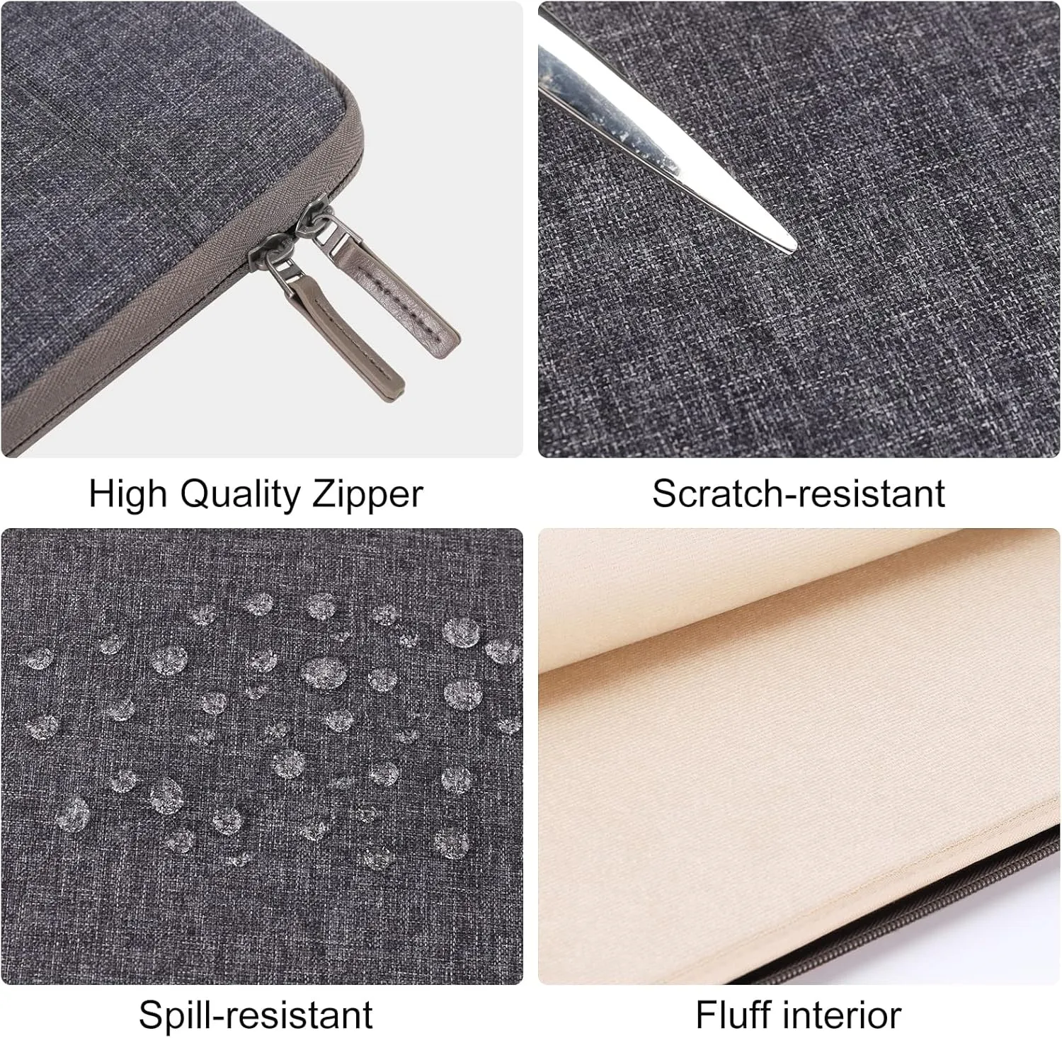 DOMISO 14 inch Laptop Sleeve Case Waterproof Carrying Bag for 14" Notebook/Chromebook S330/ThinkPad A475 A485 E485 T480s/HP ProBook 640 645 G4/Dell Inspiron 5482 5490 Chromebook 14,Dark Grey