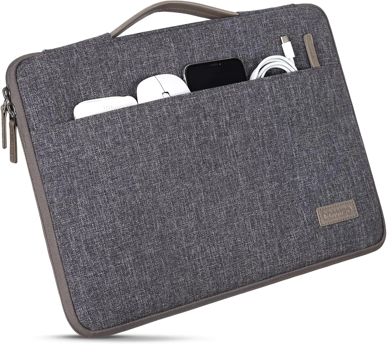 DOMISO 14 inch Laptop Sleeve Case Waterproof Carrying Bag for 14" Notebook/Chromebook S330/ThinkPad A475 A485 E485 T480s/HP ProBook 640 645 G4/Dell Inspiron 5482 5490 Chromebook 14,Dark Grey
