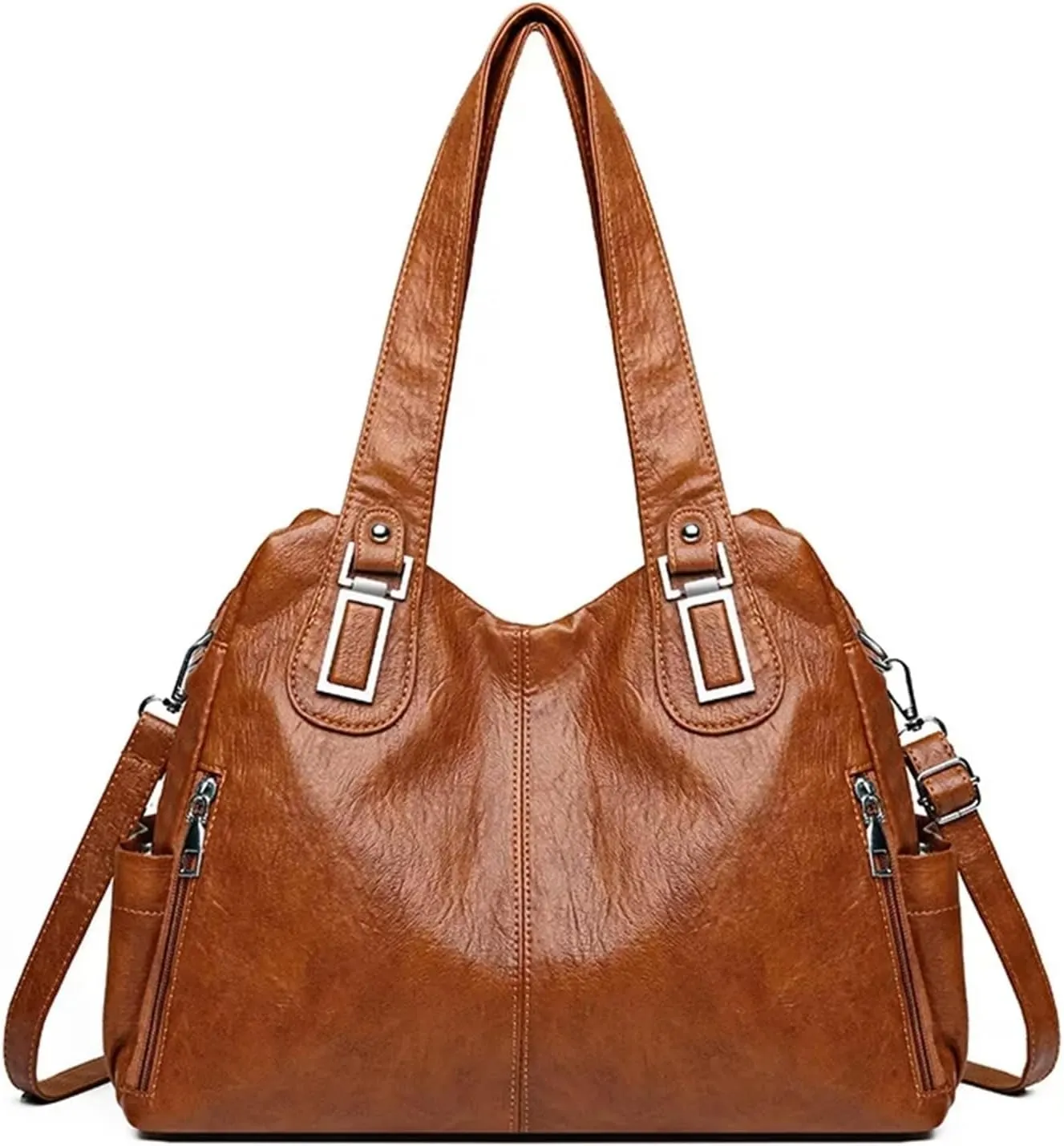 Double Layer Zipper Shoulder Handbag Large Capacity Shoulder Crossbody Bag Luxury Designer Messenger Bag