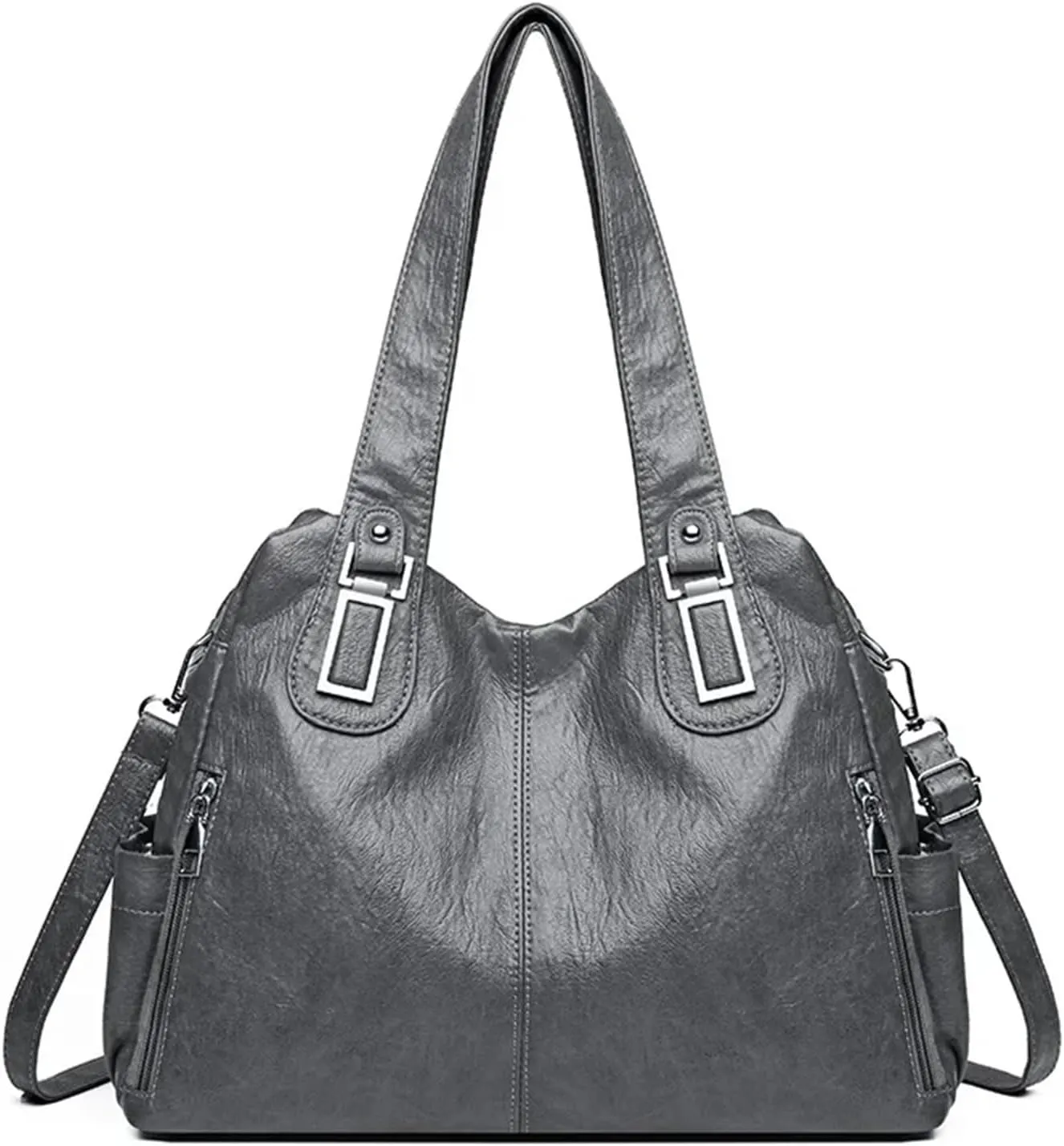 Double Layer Zipper Shoulder Handbag Large Capacity Shoulder Crossbody Bag Luxury Designer Messenger Bag