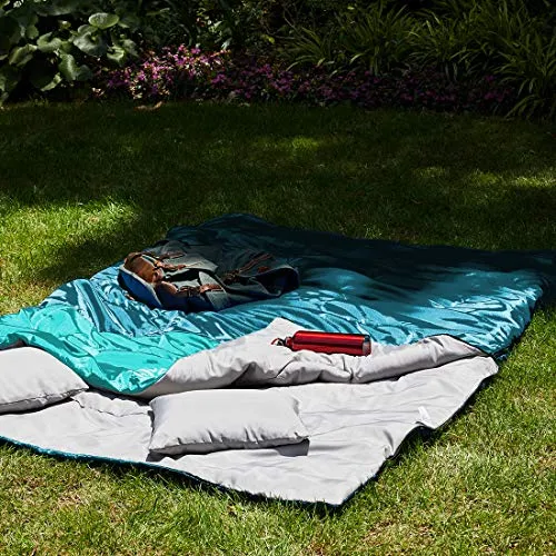 Double Sleeping Bag for Adults w/ 2 Pillows-All Season Queen Size