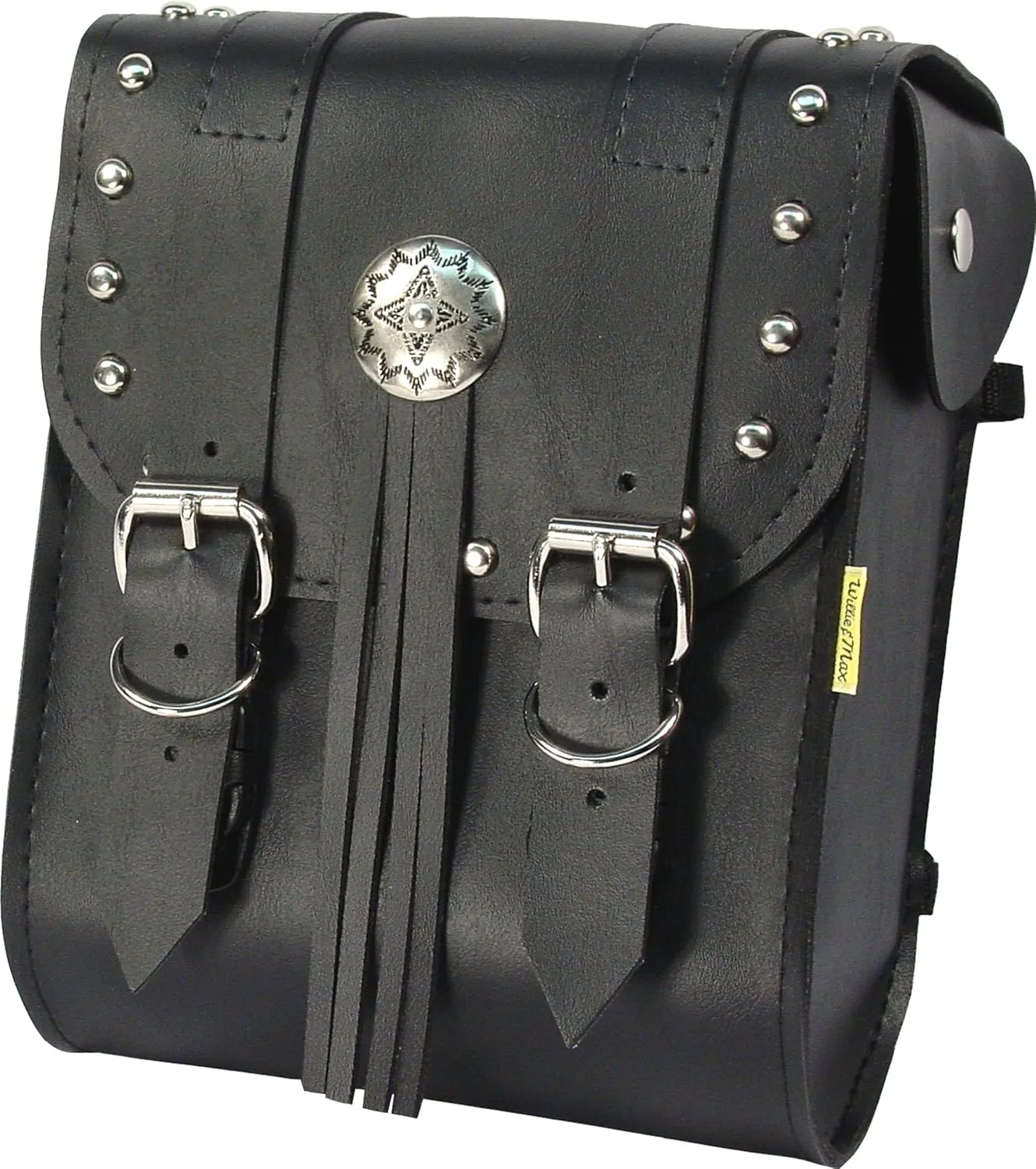 Dowco Willie & Max 58480-00 American Classic Series: Synthetic Leather Motorcycle Sissy Bar Bag, Black, Universal Fit, 6 Liter Capacity