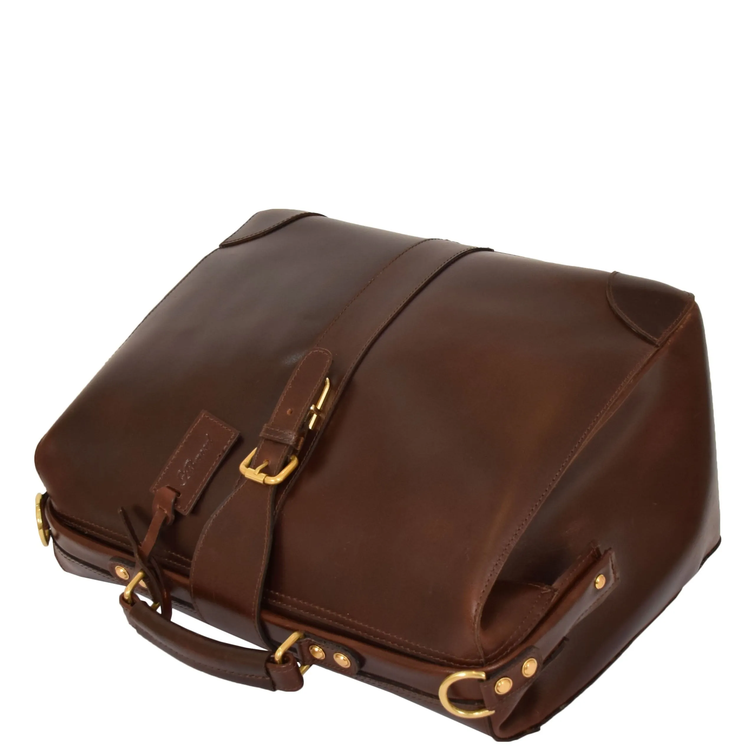 DR601 Men's Classic Leather Cross Body Doctors Briefcase Bag Brown