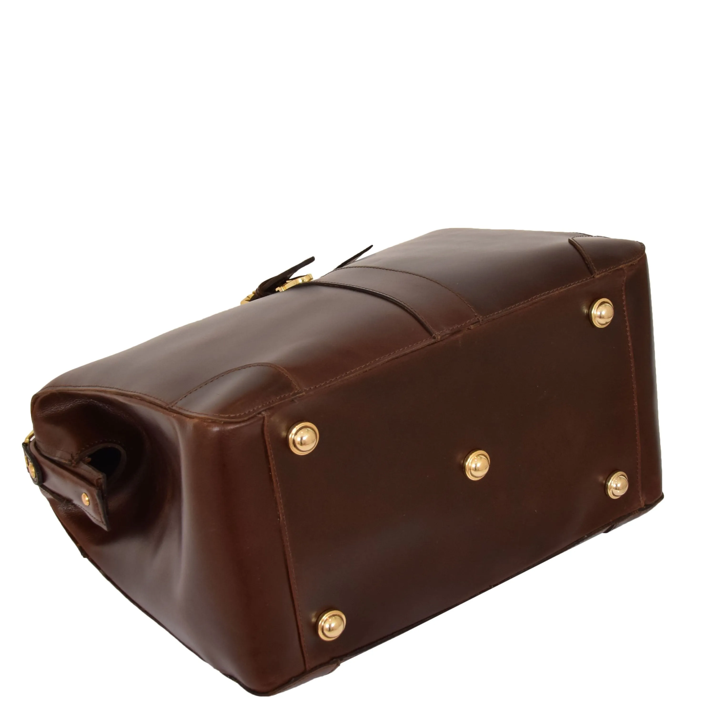DR601 Men's Classic Leather Cross Body Doctors Briefcase Bag Brown