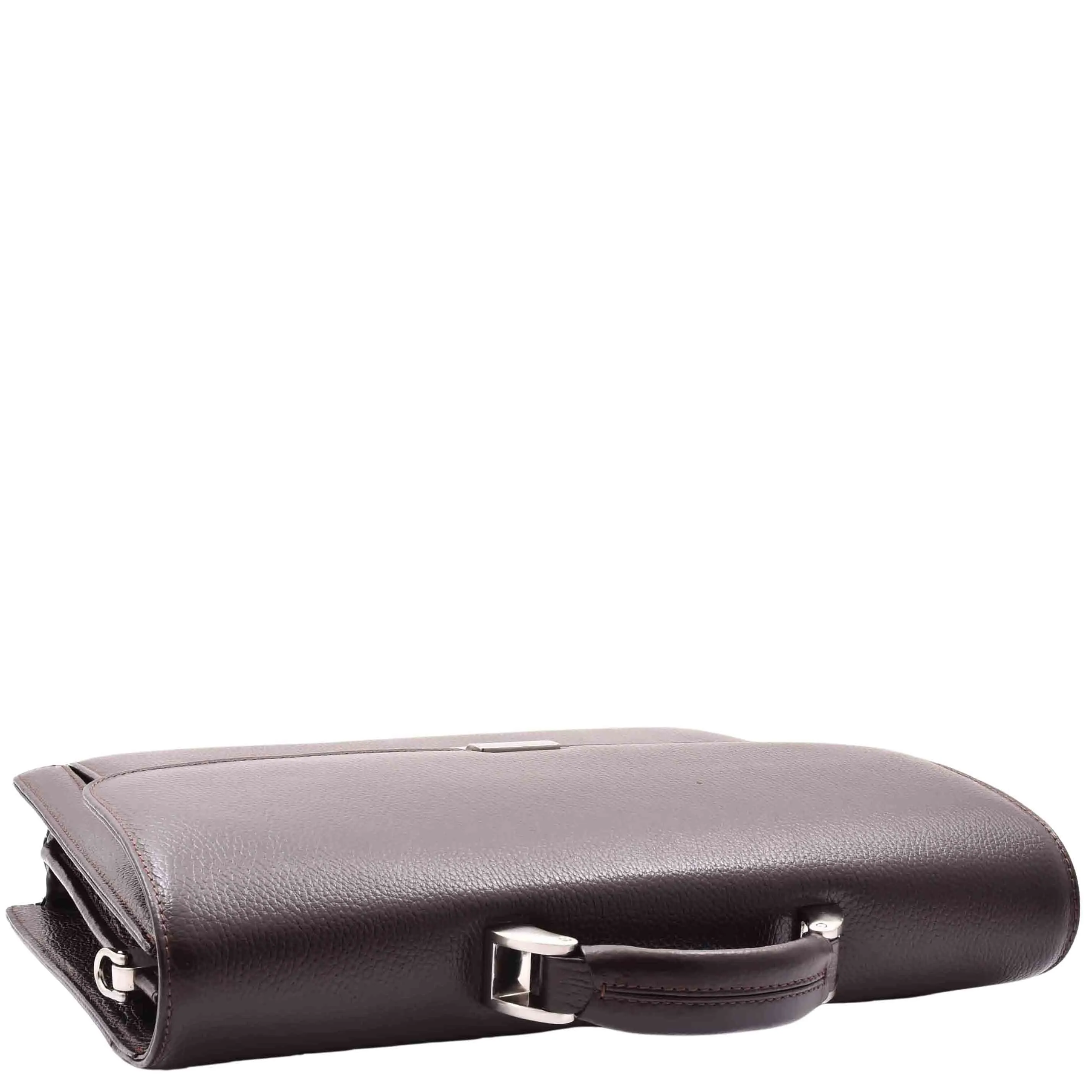 DR602 Men's Classic Leather Executive Briefcase Bag Brown