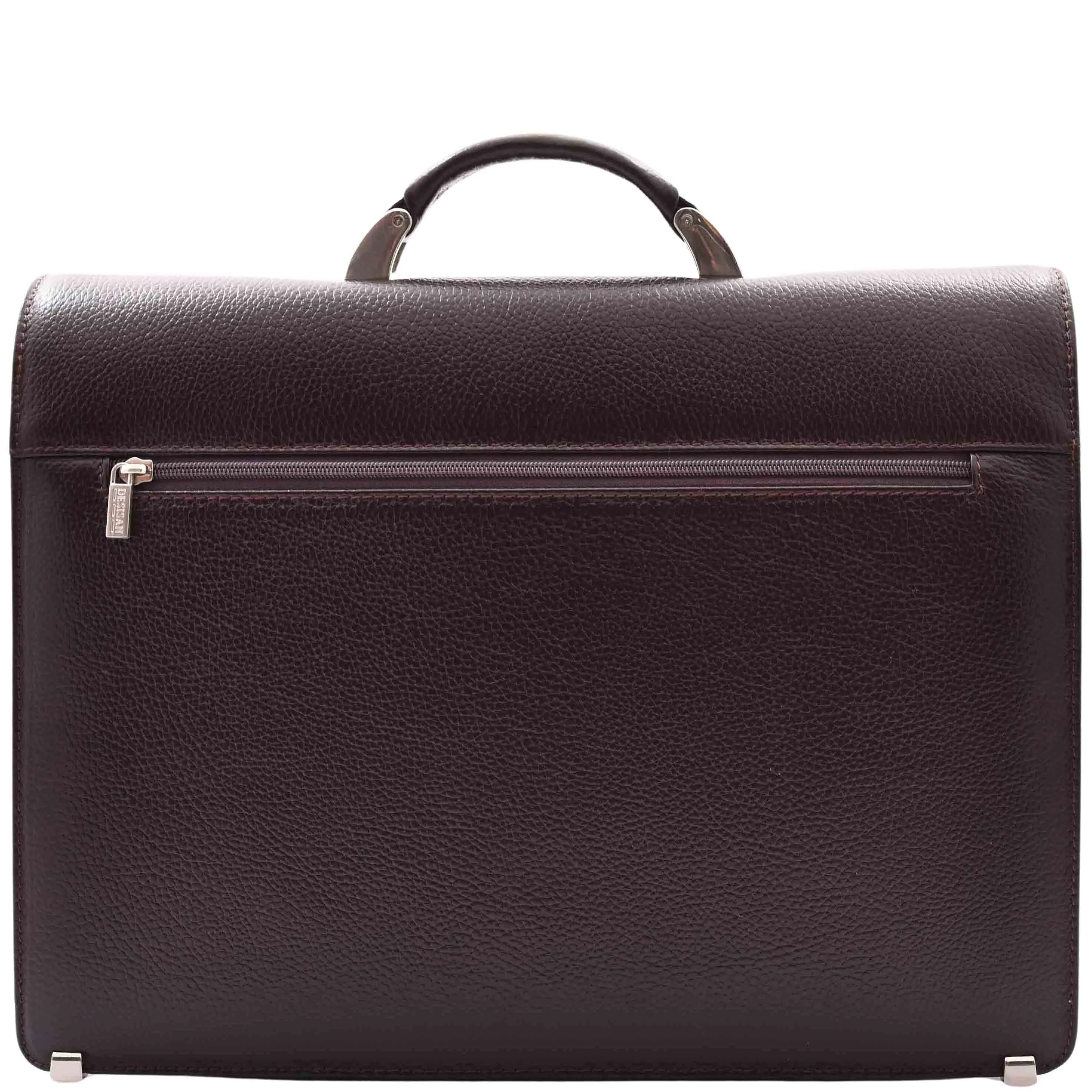 DR602 Men's Classic Leather Executive Briefcase Bag Brown