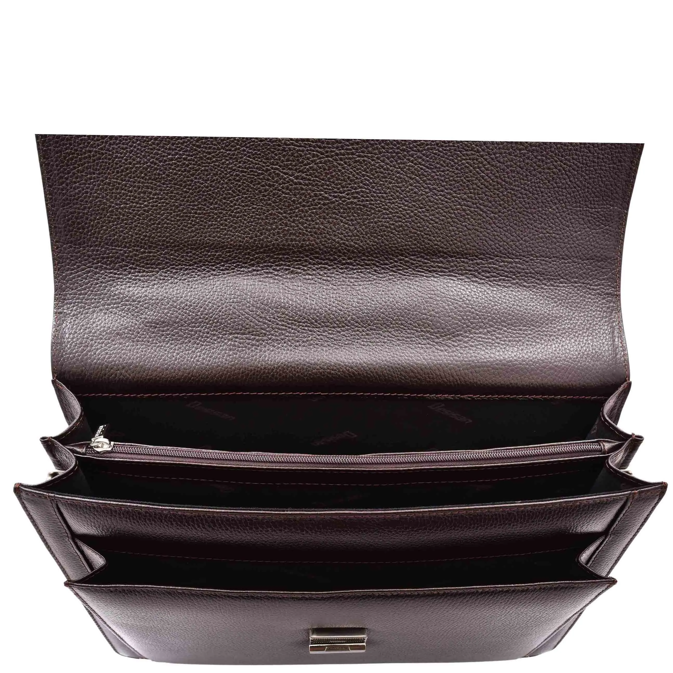 DR602 Men's Classic Leather Executive Briefcase Bag Brown