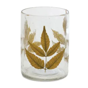 Dried Leaf Glass Candle Holder (Set of 3)
