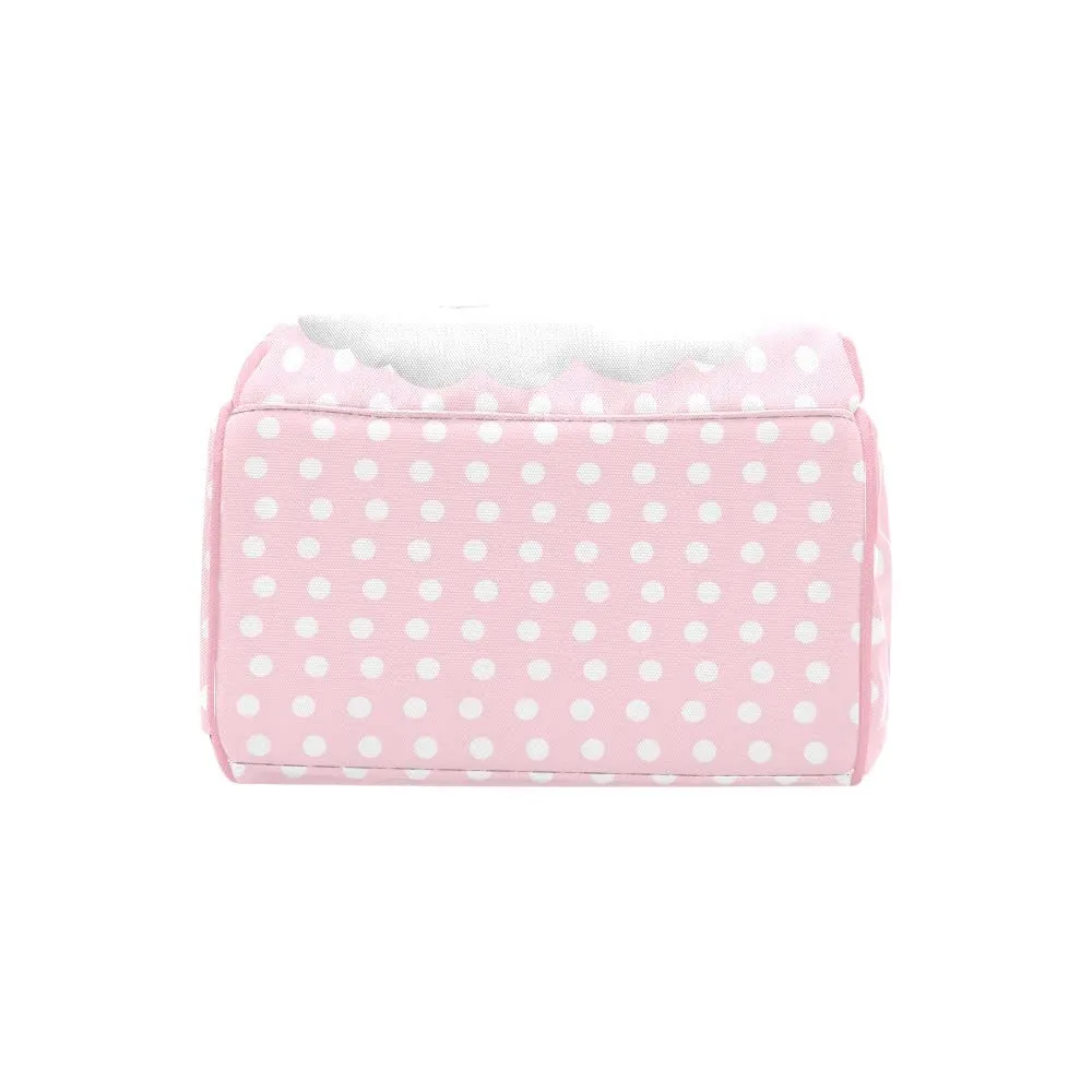 Elephant Wave Point Pink Diaper Bags Backpack with Name Personalized Baby Bag Nursing Nappy Bag Gifts for Mom Girl