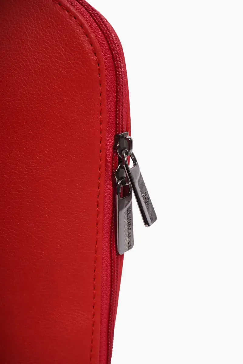 Elite Solid Red Sleek Laptop Messenger Bag for Women( Red )