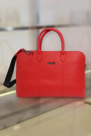 Elite Solid Red Sleek Laptop Messenger Bag for Women( Red )