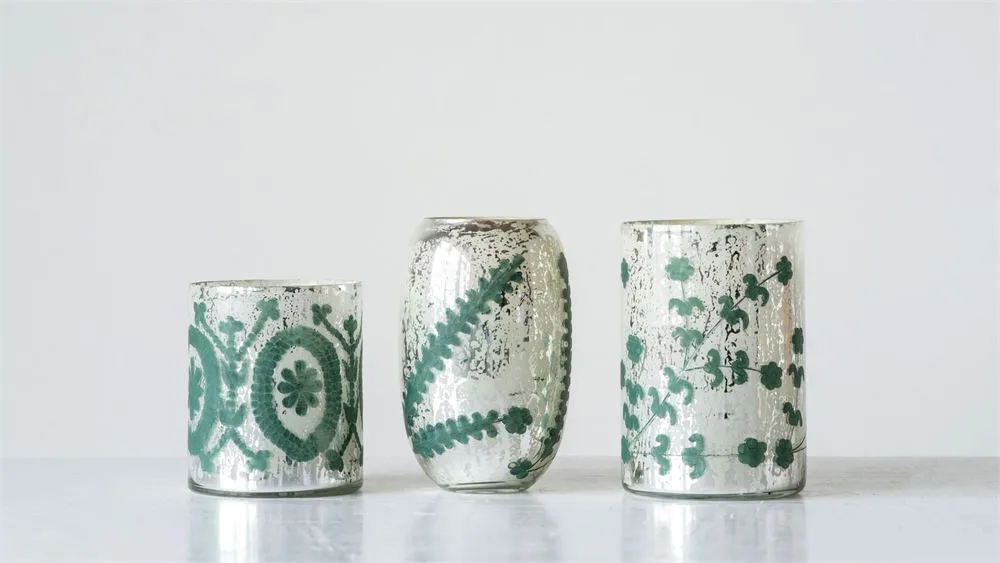Etched Mercury Glass Votive Holders | Three Styles