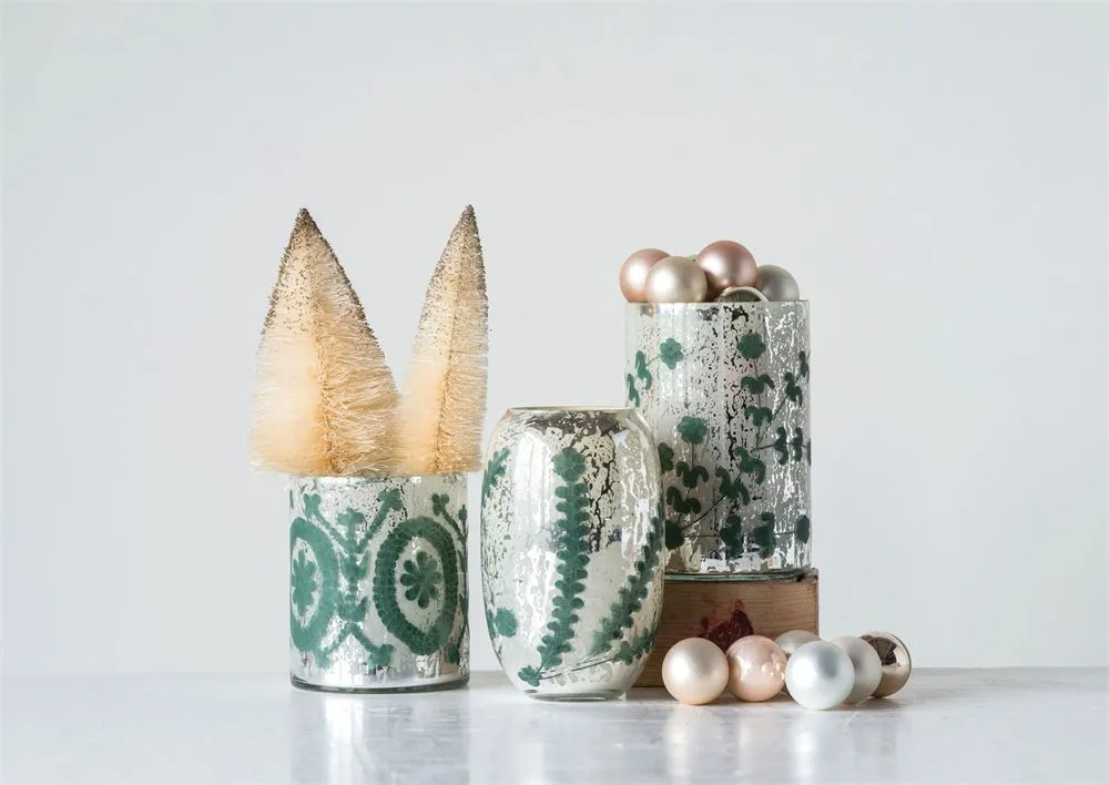 Etched Mercury Glass Votive Holders | Three Styles