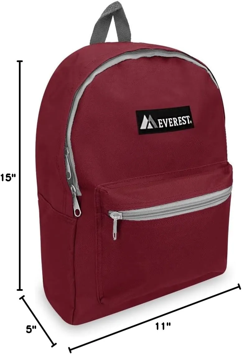 Everest Basic Backpack, Burgundy, One Size