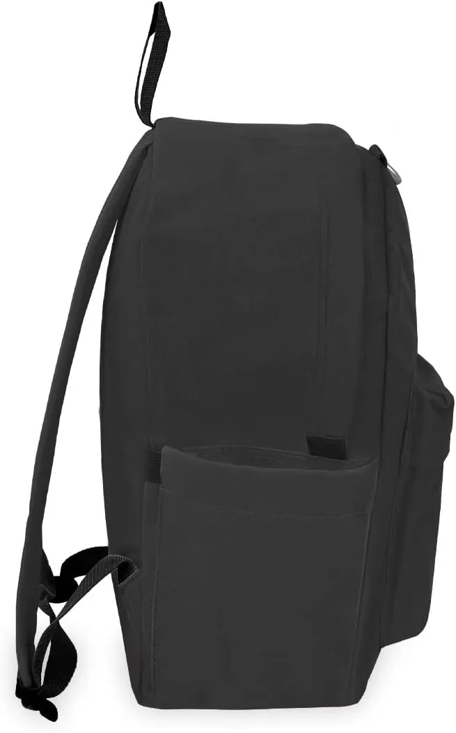 Everest Classic Laptop Backpack W/Side Pocket, Black, One Size