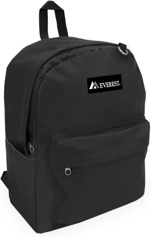 Everest Classic Laptop Backpack W/Side Pocket, Black, One Size