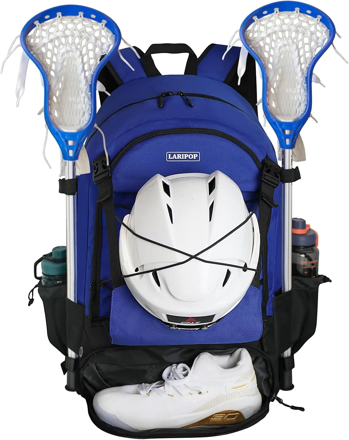 Extra Large Lacrosse Backpack Bag - Turf Lacrosse Equipment Bag with Two Stick Holders and Compartment