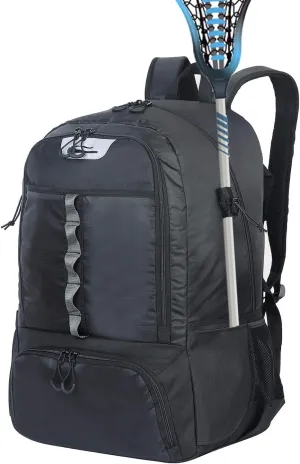 Extra Large Lacrosse Bag Backpack-20/23 Inch Lacrosse Backpack Holds All Lacrosse or Field Hockey Equipment-Two Stick Holders and Separate Cleats Compartment