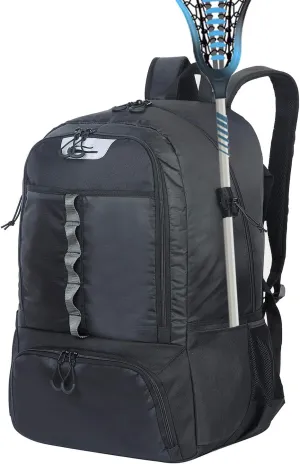 Extra Large Lacrosse Bag Backpack-20/23 Inch Lacrosse Backpack Holds All Lacrosse or Field Hockey Equipment-Two Stick Holders and Separate Cleats Compartment