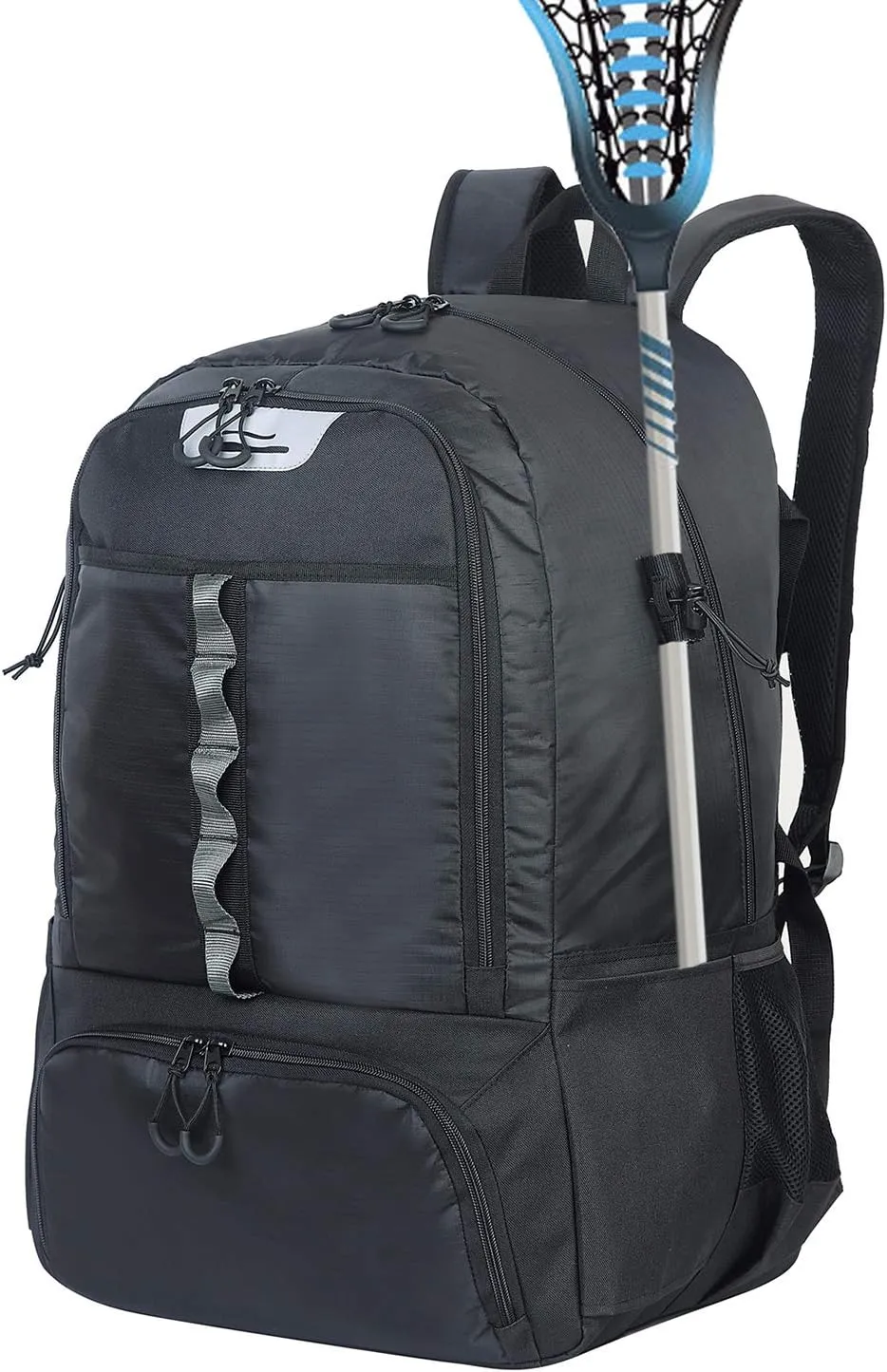 Extra Large Lacrosse Bag Backpack-20/23 Inch Lacrosse Backpack Holds All Lacrosse or Field Hockey Equipment-Two Stick Holders and Separate Cleats Compartment