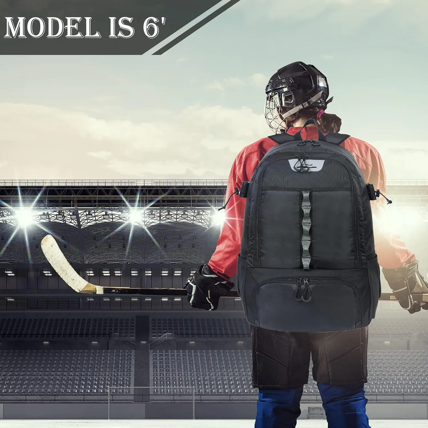 Extra Large Lacrosse Bag Backpack-20/23 Inch Lacrosse Backpack Holds All Lacrosse or Field Hockey Equipment-Two Stick Holders and Separate Cleats Compartment
