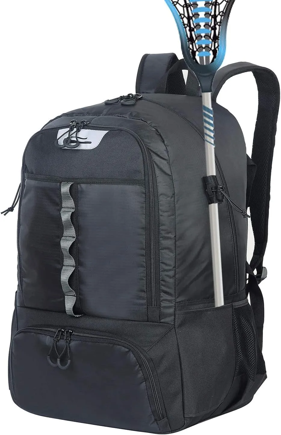 Extra Large Lacrosse Bag Backpack-20/23 Inch Lacrosse Backpack Holds All Lacrosse or Field Hockey Equipment-Two Stick Holders and Separate Cleats Compartment