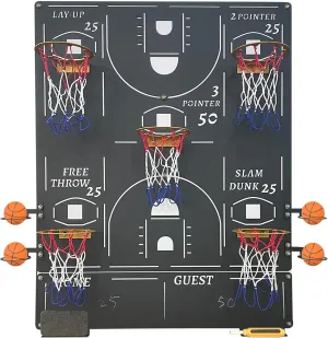 Extra Large Wall-Mounted Iron Basketball Hoop Decor 28.6x22.4in Metal Board Game Indoor Sports Game Gameroom Decor Unique Wall Art Housewarming Gift Family Night Wall Games Play on Wall