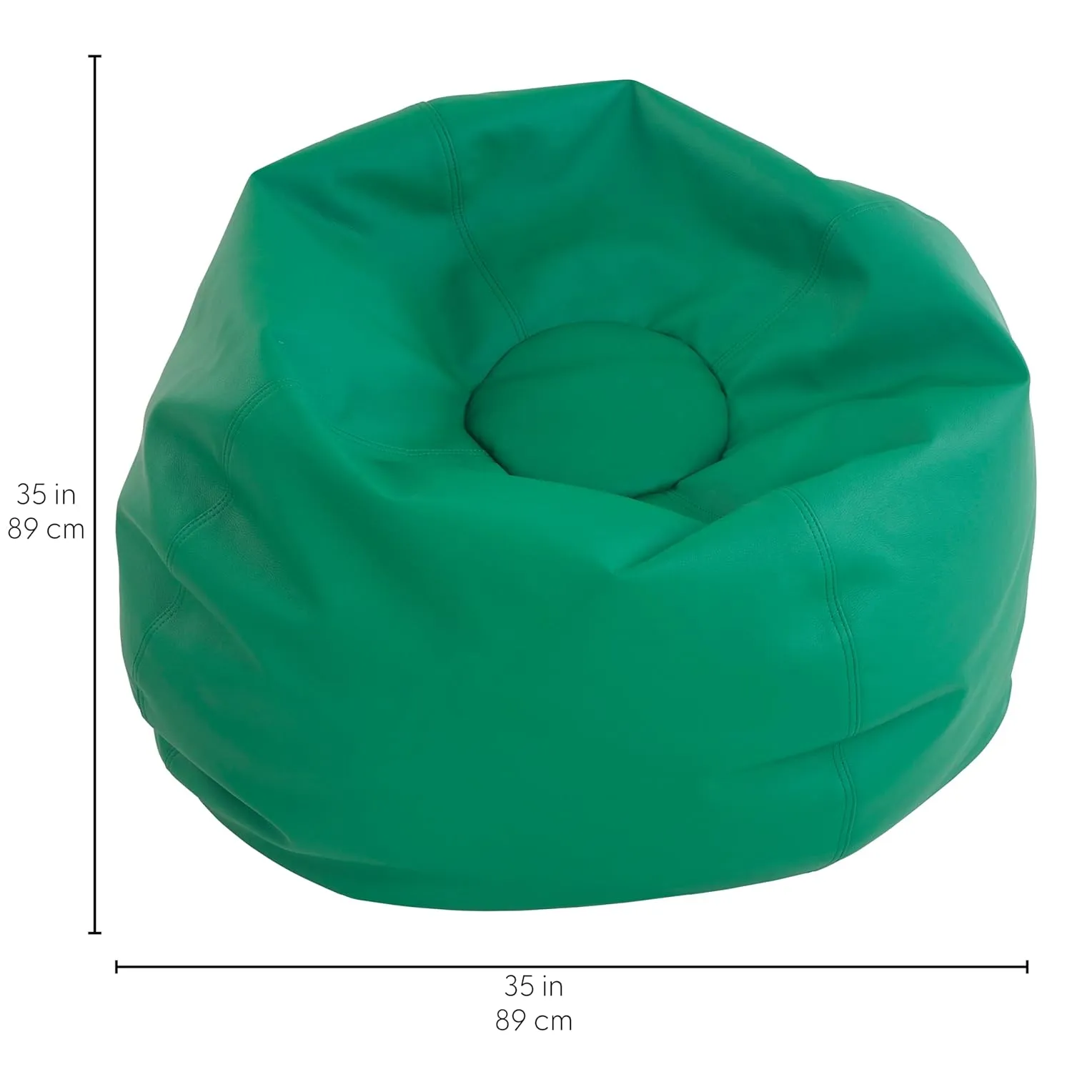 Factory Direct Partners 10477-GN SoftScape Classic 35" Junior Bean Bag Chair, Furniture for Kids, Libraries or Home - Green