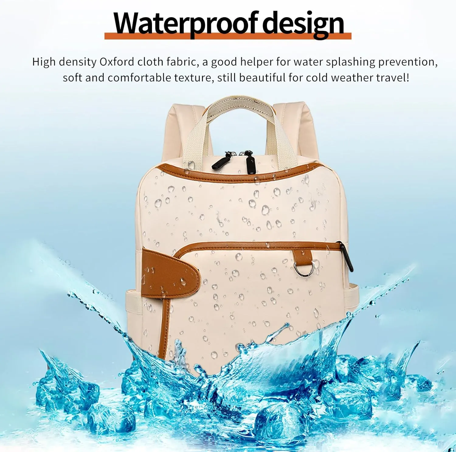 Fashionable Travel Backpack, Multifunctional Office Work Bags, Cute Large Capacity Multi Pocket Back Pack (274Off-White)