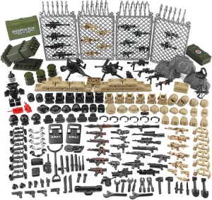Feleph Modern Military Weapons Pack SWAT Police Multiple Ages 4  Combinations Toy Set for Soldier Figures Model Army Equipment Gear Pieces Blocks Compatible with Major Brand