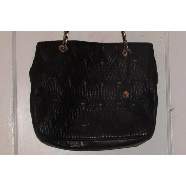 Fendi Pasta Tote Style Purses Supple Black Quilted Leather With Curvy Pasta Or Noodle Like Design An