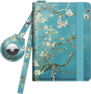 Fintie Passport Holder with Airtag Holder, Slim Travel Wallet RFID Blocking Passport Cover Protector Essentials with Credit Card Slots for Women/Men