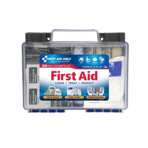 First Aid Only 91248 OSHA-Compliant First Aid Kit, All-Purpose 50-Person Emergency First Aid Kit for Business, Worksite, Home, and Car, 260 Pieces