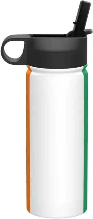 Flag of Cote d'Ivoire Print Flask Stainless Steel Water Bottle with Straw 18OZ FOR Outdoor Gym Commute