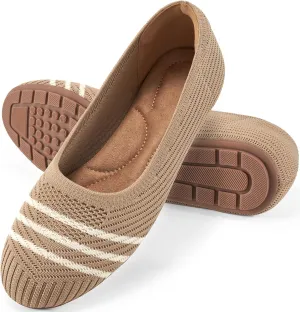 Flats for Women Ballets Shoes: Comfortable Knitted Dressy Work Flats - Ladies Wedding Flat Casual Shoes
