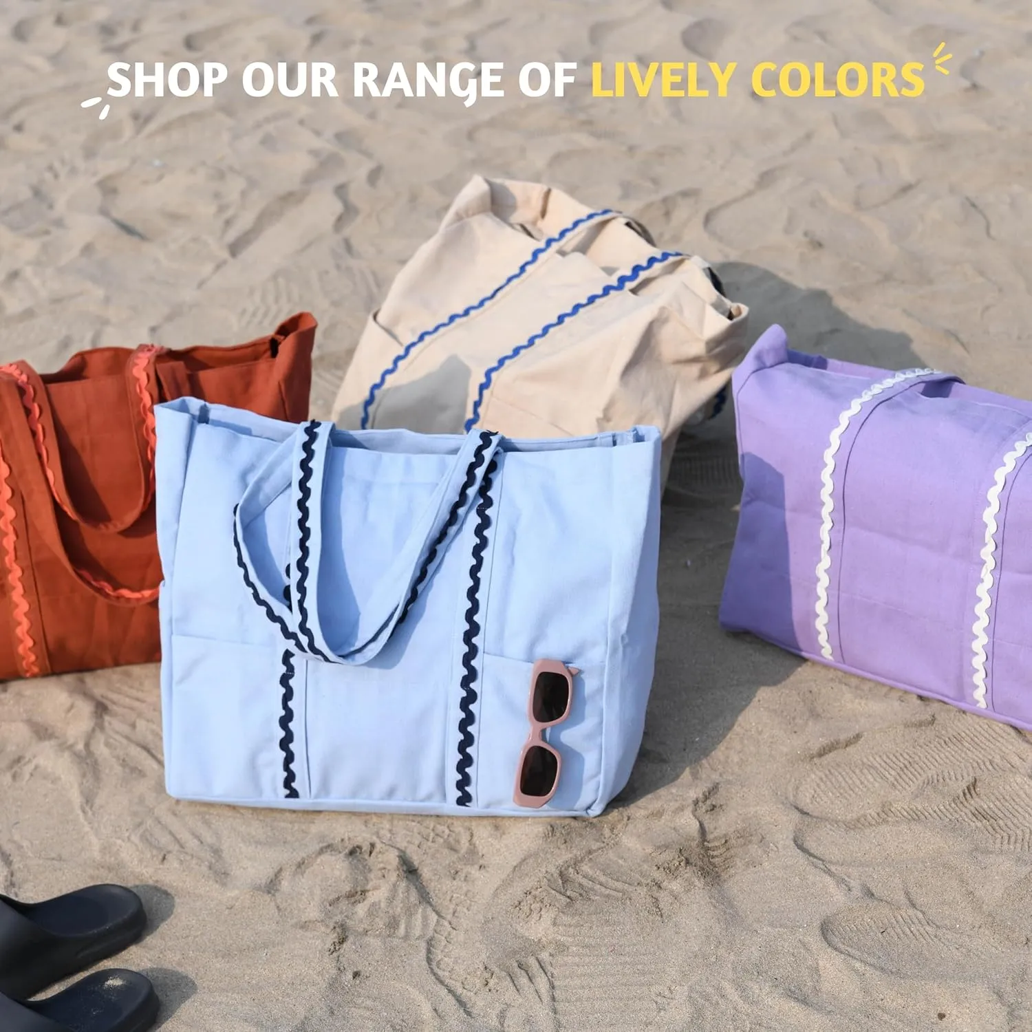Folkulture Beach Bag | 17x14 | Waterproof, Sandproof Large Tote Bags for Women, Swimming Pool, Travel, Vacation, Beach Essentials, Accessories, Gifts | Bolsos Para Mujeres, Simple Modern Pool Bag
