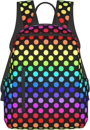 For Colorful Rainbow Polka Dots backpack book bags for college lightweight laptop backpacks for Men Women