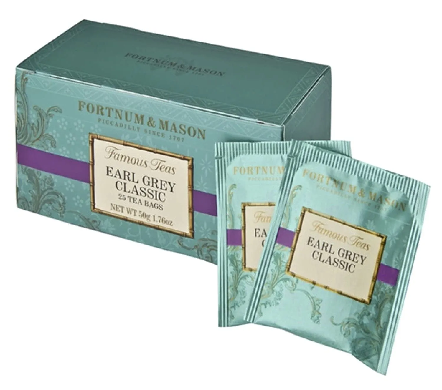 Fortnum and Mason British Tea. Earl Grey Classic 25 Count Tea Bags - 3 PACK