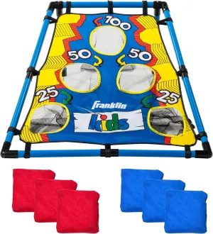Franklin Sports Kids Bean Bag Toss - 5 Hole Bean Bag Toss Game with (4) Bean Bags - Portable Indoor   Outdoor Target - 31" x 33"