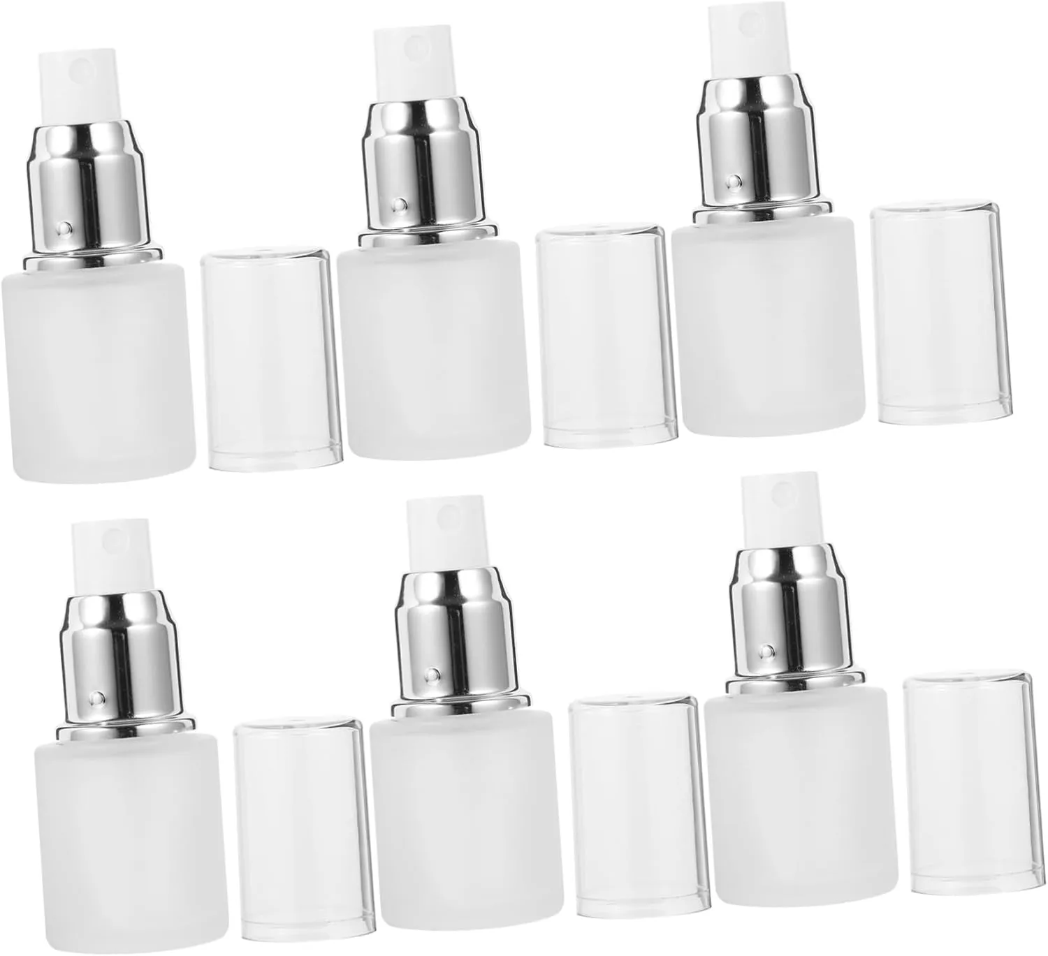 FRCOLOR 6pcs Press Pump Lotion Bottles Dull Polish Containers for Travel and Home Empty Holders for Soaps and Liquids Material for Easy Use